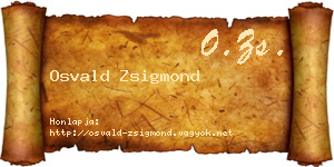 Osvald Zsigmond névjegykártya